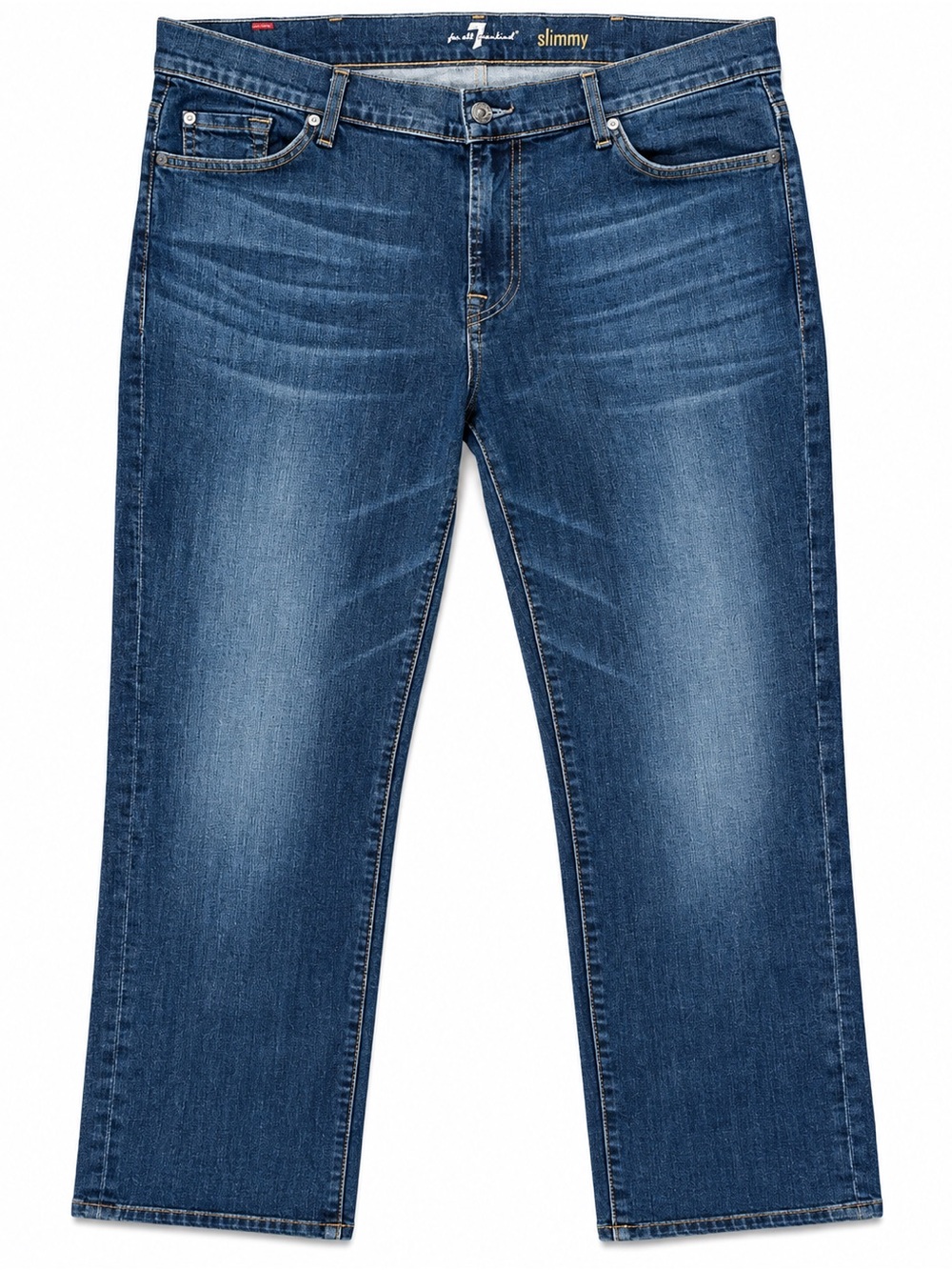 7 For All Man Kind Slimmy Jeans Men’s 38 Blue Stretch Slim Straight Denim 28 Ins